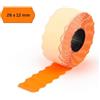 POKORNYS - 3.000 etichette autoadesive per etichettatrici (arancione/26 x 12 mm) I marcatura con prezzo, data, numero articolo, MHD, peso I etichette per etichettatrici manuali con bordo ondulato