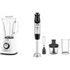 Moulinex LM4351 Blendforce 2, Frullatore Elettrico con Tecnologia Powelix, 800 W, 1.75 Litri, Sistema SmartLock, Blender Frullatore Elettrico & DD6558 Quickchef 3in1 Frullatore a Immersione, 1000 W