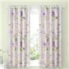 Dreams & Drapes - Tende Heritage Florette 168 x 183 cm (larghezza x lunghezza) - 2 pannelli - Biancheria da letto abbinata disponibile - Tende foderate in lilla - Tende con occhielli floreali in viola