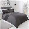 Brentfords Set di biancheria da letto con copripiumino in pile e federa, super morbido, caldo e soffice inverno, grigio antracite - matrimoniale