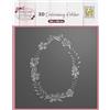 Nellie's Choice Cartella per Embossing 3D Pasqua da Motivo Ghirlanda Pasquale con Fiori-Materiali per Creare Carte da 15 x 15 cm-Ideale per Scrapbooking, Fai-da-Te e Artigianato, Grigio, Taglia Unica