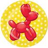 Creative Converting 350534 - Piatti da dessert a forma di palloncino per feste, in carta, blu, bianco, rosso, verde e giallo