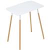 YAMAZAKI 3507 PLAIN Tavolino rettangolare, bianco, Acciaio/Legno, minimalista, 45 x 30 x 50 cm