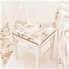 PETTI Artigiani Italiani - Cuscini per Sedia Cucina 4 punti Set da 6 Pezzi, Copricuscini Sedia in Cotone con Laccetti 40x40 cm - Set da 6 Disegno Lidia Marrone 100% Made in Italy