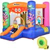 Outsunny Casa Gioco Castello Gonfiabile Gigante per Bambini 3-8 anni Trampolino Rimbalzante Colorato con Scivolo e Canestro 250cmx180cmx175cm