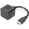 DIGITUS Adattatore grafico, HDMI tipo A a 2x HDMI tipo A, Full HD 60Hz, 1920 x 1200 pixel, nero