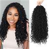 Firstcyh Hair - Trecce capelli uncinetto Goddess Locs per donne nere 10 pollici 8 confezioni Boho faux locs, trecce intrecciate con estremità arricciate (1B#)