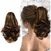 Gairyan Coda Cavallo Capelli Extension con Pinza Posticci per Capelli Coda di Cavallo Sintetici Claw Ponytail Coda Capelli Extension Clip Ricci Mossi Ondulati Corti Estensioni, marrone & biondo scuro