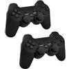 Generico Coppia Controller, 2 Joypad Senza Filo Wireless, Compatibile PC Plays. 3, Gamepad Analogico D. Shock Vibrazione, Coppia Pad Nero