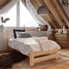 Home Collective Letto in legno 90 x 200 cm con rete a doghe, moderno letto in pino massiccio, letto singolo, in legno massello, classico, confortevole e durevole, testiera scandinava, stile rustico, alta natura