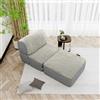 Johnear Divano da Terra Pieghevole, Letto Futon da Pavimento, Convertibile Con Poggiatesta, per Soggiorno, Camera da Letto (Grigio)