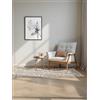 ELLE Decoration Tappeto di design onice, moderno a pelo corto, motivo geometrico, morbido, glamour, effetto lucido, per soggiorno, camera da letto, corridoio, colore: crema, grigio, 80 x 240 cm
