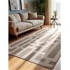 ELLE Decoration Tappeto di design onice, moderno, a pelo corto, motivo geometrico, morbido, glamour, effetto lucido, per soggiorno, camera da letto, corridoio, grigio, 160 x 235 cm