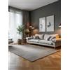 Elle Decoration Tappeto di design Dolomite - Moderno tappeto per soggiorno a pelo corto, motivo a righe, morbido, glamour effetto lucido, per soggiorno, camera da letto, corridoio, grigio crema, 160 x