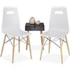 Relaxdays Arvid Set 2 Sedie da Sala da Pranzo, Cucina, Design Moderno, Retro, Legno, Bianco, HxLxP 92 x 43 x 40 cm