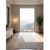 ELLE Decoration Tappeto di design Tourmaline, moderno a pelo corto, motivo geometrico, morbido, glamour, effetto lucido, per soggiorno, camera da letto, corridoio, bianco, crema, 80 x 240 cm