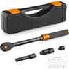 ss shovan Chiave Dinamometrica Moto 3/8 pollici con Testa Reversible 72 Denti, Chiavi Dinamometrica Set 5-60 Nm per Bicicletta, Moto e Auto, Adaptador 3/8 a 1/4, Giunto Universale, 75 mm Estensione