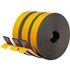 LIKERAINY Striscia di Tenuta in Gomma 19x3mm Striscia di Schiuma per Porte Guarnizioni Finestra Della Nastro Sigillante Anti-Collisione Autoadesivo Antivento Previene Rumori Nero 3 Rotoli 15 Metri