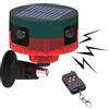 DINOWIN Sensore Movimento 360° Solare Esterno 129 dB Allarme Senza Fili Impermeabile Solare Luce Sirena Allarme Perimetrale di Sicurezza con Telecomando per Garage, Finestre, Camper (Rosso)