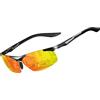 SIPLION Uomo Occhiali da sole polarizzati per golf sport guidare gli uomini Al-Mg Super leggero Gli Occhiali 8729 rosso UV400 CAT 3 CE