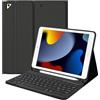 TQQ Custodia Tastiera per iPad (9a, 8a e 7a generazione), Cover con Italiano Tastiera QWERTY, per iPad 10.2, iPad Pro 10.5, iPad Air 3