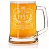 Always Looking Good Boccale da birra in vetro con incisione Aged to Perfection, regalo per 70° compleanno da uomo, stile vintage 1955, da mezzo litro