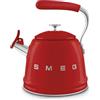 Smeg, Bollitore per Piano Cottura WKF01RD, in Acciaio Inox, Capacità 2,3L, Coperchio Removibile e Beccuccio Dosatore, Anche per Induzione, Rosso