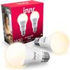 innr Lampadina Smart E27 Zigbee, Funziona con Hue* e Alexa (Bridge Richiesto), Lampadine LED Luce Bianca Calda, Lampadine Dimmerabile, 1150 lumen - Confezione da 2