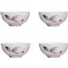 Liang baobao Set di tazze cinesi per degustazione del tè, confezione da 4, 57 ml, porcellana bianca, mini tazze per cerimonia del tè Gongfu (Pesce)