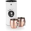 Buddy´s Bar Buddy's Bar - Tazza per Moscow Mule, 2 x 500ml, Tazze in Acciaio Inossidabile di Alta qualità con Rivestimento Esterno in Rame Anticato, Effetto martellato, Tazza da Cocktail con Confezione Regalo