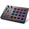 Donner Controller MIDI Pad Drum Pad Macchina, Professional USB Type-C Tastiera Beat Maker con 16 Pad, MIDI out, 2 Fader e Knobs Assegnabili (STARRYPAD MINI, Nero)