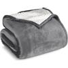 Bare Home Sherpa Kuscheldecke 150 x 200cm in Grigio Scuro - Flauschige & Weiche Sofa ‑ und Bettdecke - Warm, Leicht & Wendbar - Oeko‑Tex Zertifiziert