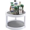 Himilucky Lazy Susan Turntable, 2 ripiani - 25cm portaspezie girevole, organizer cucina, condimento Organizzatori per armadio dispensa cucina controsoffitto tavolo da pranzo armadio di stoccaggio