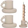 LdawyDE Porta Candele, 2 Ceramica Portacandele, Candelabro Vintage Porta Candela Natalizio per camera da letto, decorazione del soggiorno e decorazione della Tavola