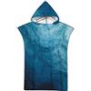 Rowjoy Telo mare in microfibra, oceano con stampa animale, blu subacqueo, telo mare con cappuccio, asciugamano poncho ad asciugatura rapida, per adulti e bambini (blu, 75 x 110 cm)