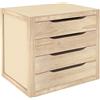 Mondo Viro Cassettiera 4 cassetti da armadio in legno di pino naturale h 37,5 cm