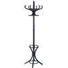 RELAX4LIFE Appendiabiti da Terra con Portaombrelli, Legno Massello, Attaccapanni Alto 184 cm, con 8 Ganci e Piedini, Stand Appendiabiti per Ingresso, Corridoio, Entrata