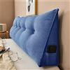 Treer Cuscino da Lettura per Letto Grande Velluto Cuscino Schienale Divano Cuscino Lombare per Testiera Wedge Cuscino Cuscino di Supporto Grandi Cuscini per Poggialetto (60 * 50 * 20cm,Blu scuro)