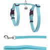 Flamingo Imbracatura con Guinzaglio Flamingo Lomi - Azzurro | Per Gatti di Taglia Normale | A: 22-36 cm, B: 27-46 cm, C: 110 cm x 10 mm x 2 mm - Regolabile, Comoda, con Design Elegante