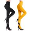 YAGAXI 2 paia di collant da donna spazzolati Control Top Shaper gamba, nero e giallo senape, S