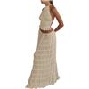 KBOPLEMQ Gonna lunga da donna estiva e crop top sexy maxi gonna set Y2K Party Club outfit estivo 2 pezzi Bodycon Rock Y2K Beach Outfits Streetwear, O bianco., S