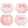 Adigau Mutandine in cotone per bambine e ragazzi, set di 4 Bloomer, copripannolino con volant neonato, pantaloncini da pigiama intimo per bambini, B1, 12-24 Mesi