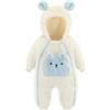 SEAUR Tuta da neve invernale in pile tuta da ragazza a maniche lunghe con cappuccio giacca infantile caldo pagliaccetto con cerniera cappotto invernale, bianco, 3-6 Months