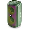 NGS ROLLER BEAST GREEN - Potente Altoparlante Portatile da 32 W Compatibile con Bluetooth 5.0 e Tecnologia TWA, Luci RGB, IPX5 Resistente all'acqua e alla Polvere, Microfono, Vivavoce, Verde.