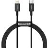 Baseus Data Cable Baseus USB-C for Lightning 1m Black