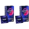 Durex Sync, Preservativi Ritardanti per Lui e con Rilievi e Nervature per Lei, 10 Profilattici con Lubrificante a Lunga Durata (Confezione da 2)