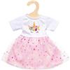 Heless-1060 cm Hannah-Vestito per Bambole con Unicorno, Taglia 28-35 cm, Tinta Unita, Colore: Rosa, 1060
