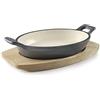 Lacor 25840 25840 - Casseruola ovale, colore: grigio scuro, 21'7x15 cm, alluminio