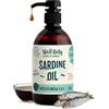 Wolf Belly Natural Pet Goodness Wolf Belly - Olio di Sardina per Cani e Gatti 100% Naturale (500ml) Omega 3 e 6, EPA e DHA | Pelle Sana e Manto Lucente | Articolazioni Forti | Sistema Immunitario Sano - Prodotto in Europa