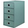 Rössler Papier Rössler SOHO - Set di 4 cassetti in carta, organizer da ufficio, scrivania, organizer per cassetti, accessori da ufficio, organizer da scrivania, 18 x 25 x 32 cm, 1 pezzo, colore: verde, opale